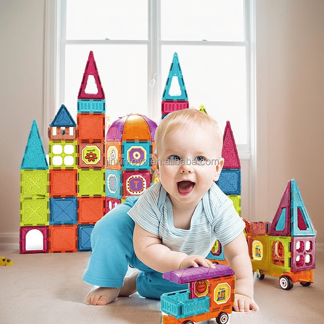 Juego De Bloques Magnéticos 77 Piezas Pista Con Pelotas 2