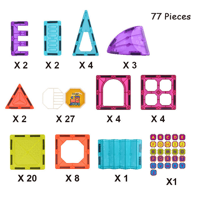 Juego De Bloques Magnéticos 77 Piezas Pista Con Pelotas 4