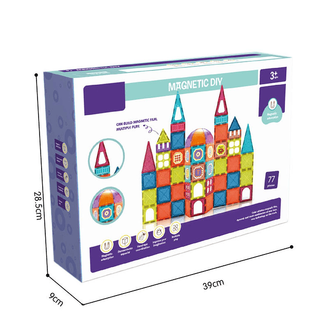 Juego De Bloques Magnéticos 77 Piezas Pista Con Pelotas 5