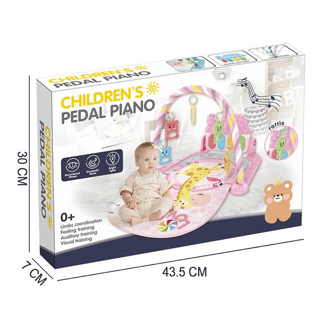 Alfombra Gimnasio Musical Con Piano Juguete Para Bebé Azul 7