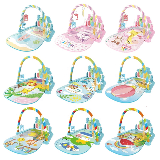 Alfombra Gimnasio Musical Con Piano Juguete Para Bebé Azul 12