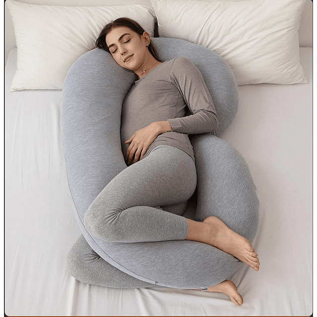Cojín Almohada Maternal Gris Pre Y Post Natal Funda Muy Suav 1