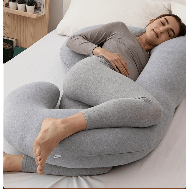 Cojín Almohada Maternal Gris Pre Y Post Natal Funda Muy Suav 2