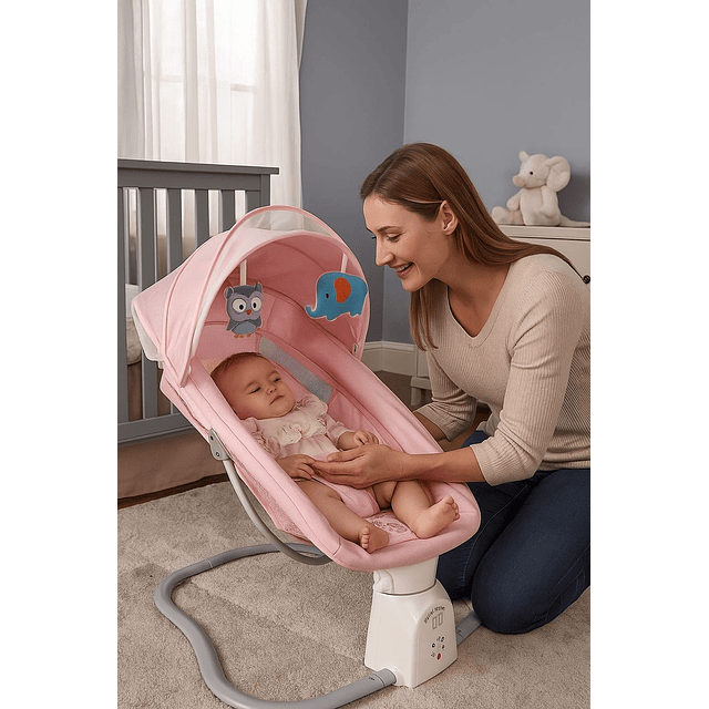 Cuna Bebe Mecedor Eléctrico 3 En 1 Música Silla Mecedora 8