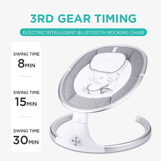 Cuna Bebe Mecedor Eléctrico 3 En 1 Música Silla Mecedora 12