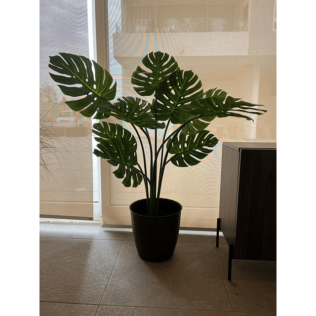 Planta Artificial Decorativa Arbol Grande Monstera 120cm 10h 3