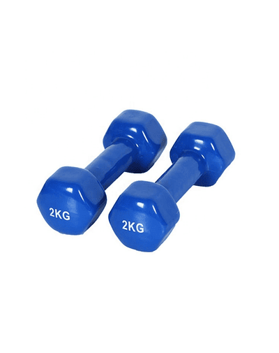 Pack 2 Mancuernas De 2kg C/u Antideslizantes Fitnes y Yoga