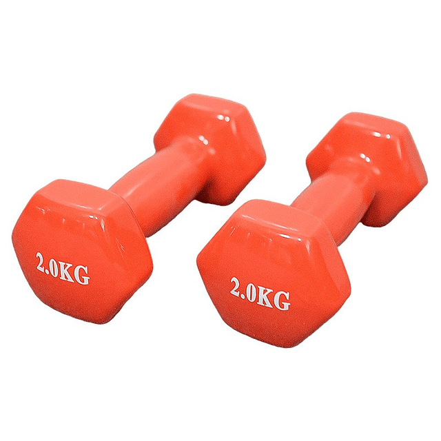 Pack 2 Mancuernas De 2kg C/u Antideslizantes Fitnes y Yoga 9