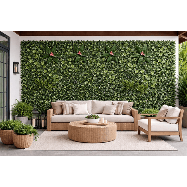 Jardín Muro Vertical Artificial B palmeta Plantas 60x40 cm 16