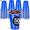Vaso Plastico Azul Desechable Fiesta 450 ml x 50 uds 1
