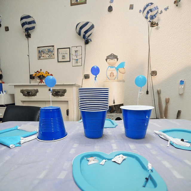 Vaso Plastico Azul Desechable Fiesta 450 ml x 50 uds 2