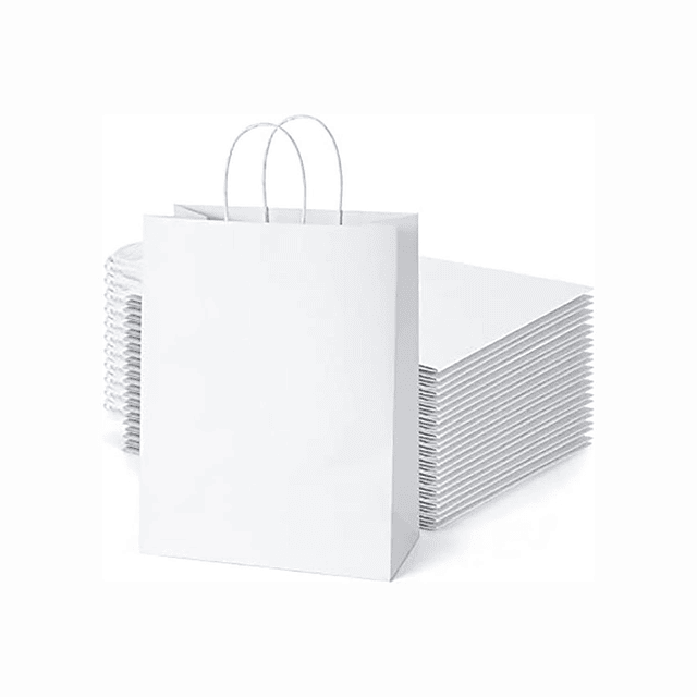 12 Bolsas Cumpleaños Papel Kraft Colores De 21x15x8cm 7