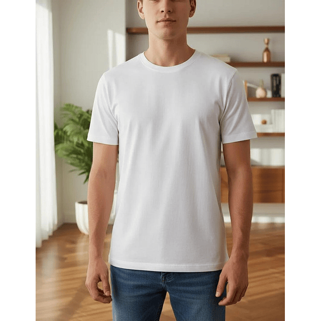 Polera Premium Algodón 100% Manga Corta Basico Estampar 20
