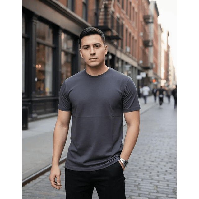 Polera Premium Algodón 100% Manga Corta Basico Estampar 46