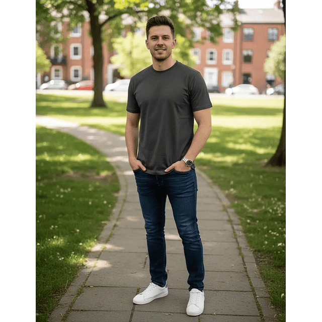 Polera Premium Algodón 100% Manga Corta Basico Estampar 47