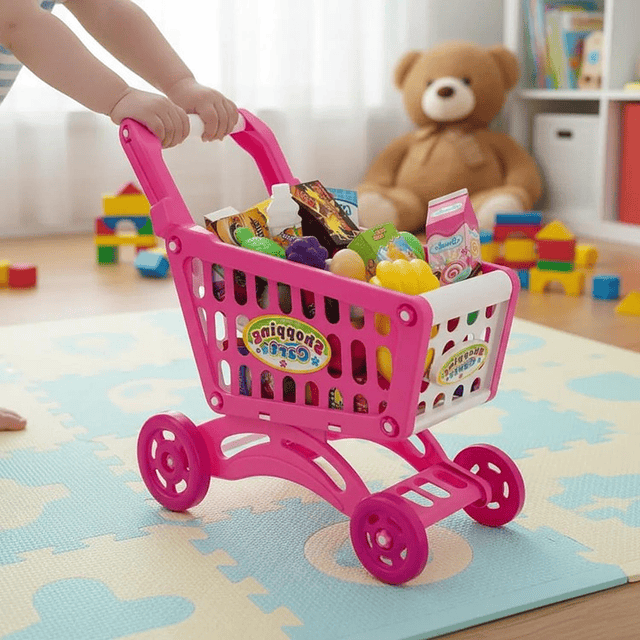 Carrito de Compra Supermercado Para Niños 56 Piezas Colores 14