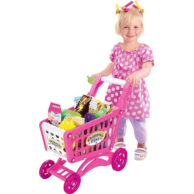 Carrito de Compra Supermercado Para Niños 56 Piezas Colores 17