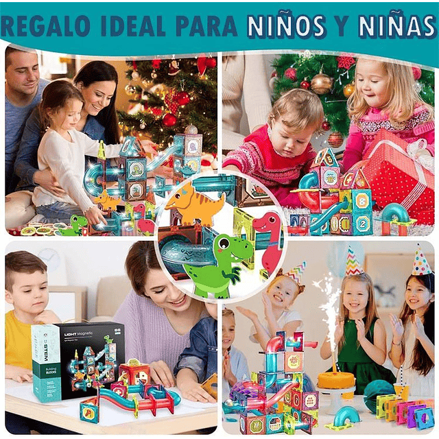 Juego De Bloques Magnéticos 125 Piezas Pista Con Pelotas 4