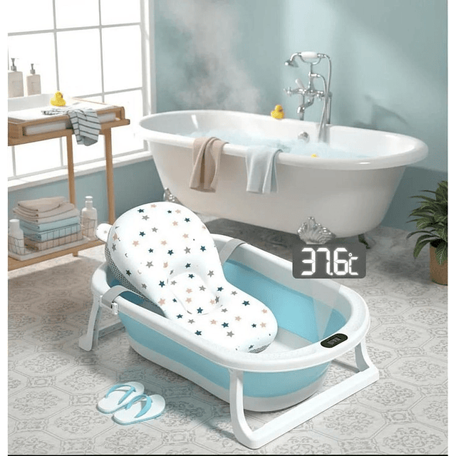 Bañera Plegable Bebé + Malla + Termómetro | Jagima 10