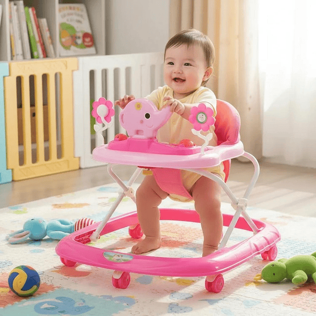 Andador Plegable Flores Con Musica Bebes Portable Unisex 7