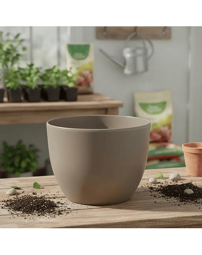 Macetero Nórdico Beige Redondo L 30 cm 40 x 24 x 30