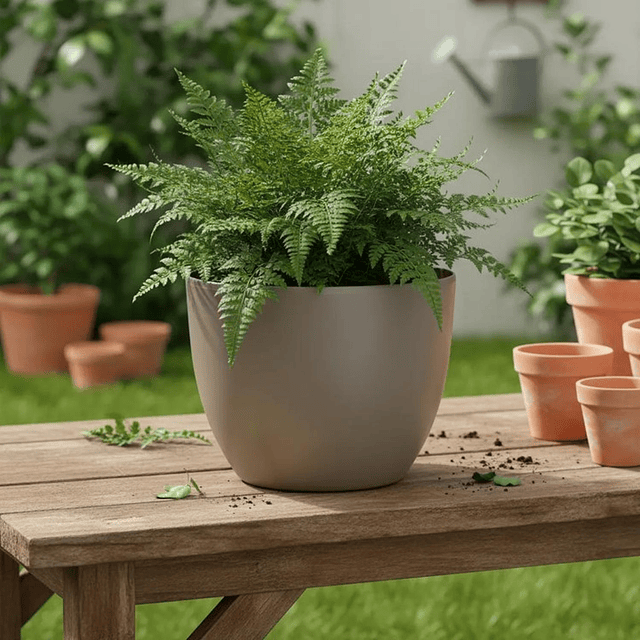 Macetero Nórdico Beige Redondo L 30 cm 40 x 24 x 30 2