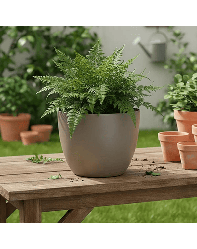 Macetero Nórdico Gris Oscuro L 30 cm 40 x 24 x 30