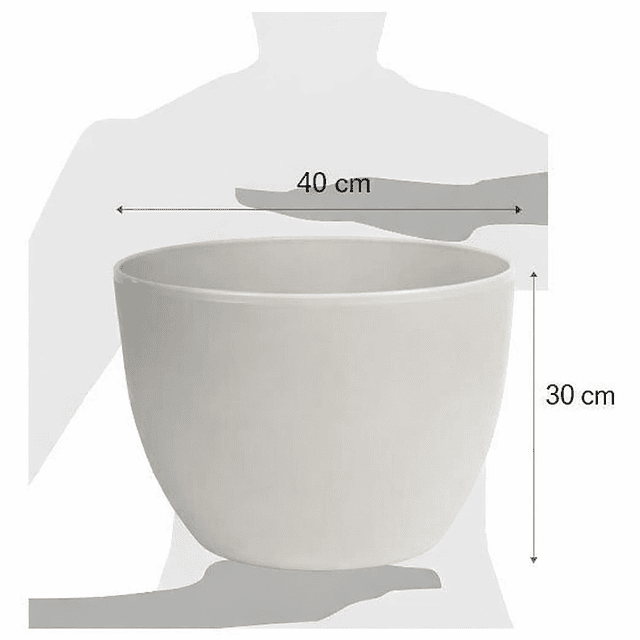 Macetero Nórdico Gris Oscuro L 30 cm 40 x 24 x 30 8