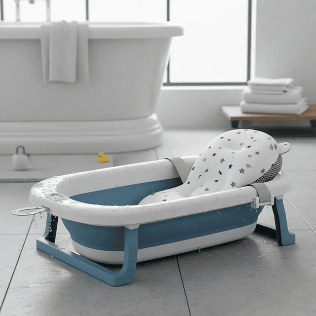 Bañera Plegable Bebé + Malla + Termómetro | Jagima 1