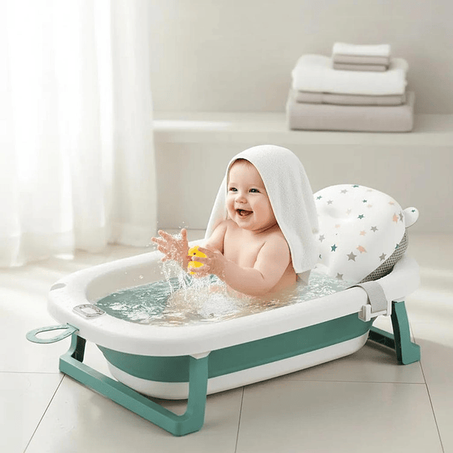 Bañera Plegable Bebé + Malla + Termómetro | Jagima 22
