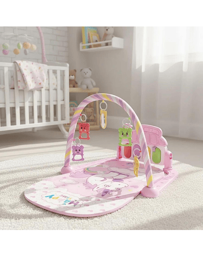 Alfombra Gimnasio Musical Con Piano Juguete Para Bebé Azul