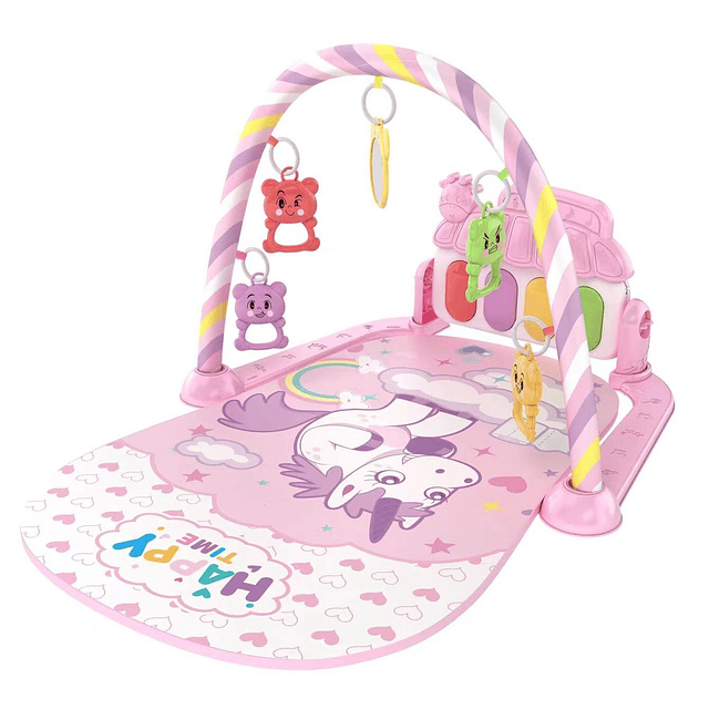 Alfombra Gimnasio Musical Con Piano Juguete Para Bebé Azul 5
