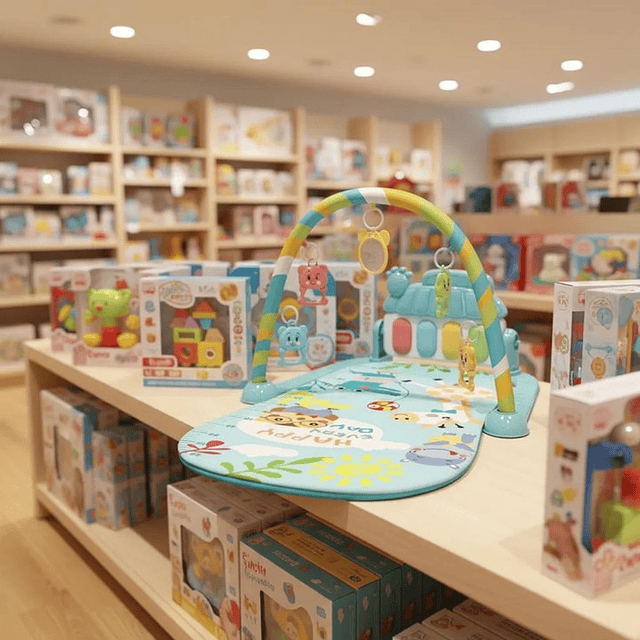 Alfombra Gimnasio Musical Con Piano Juguete Para Bebé Azul 12