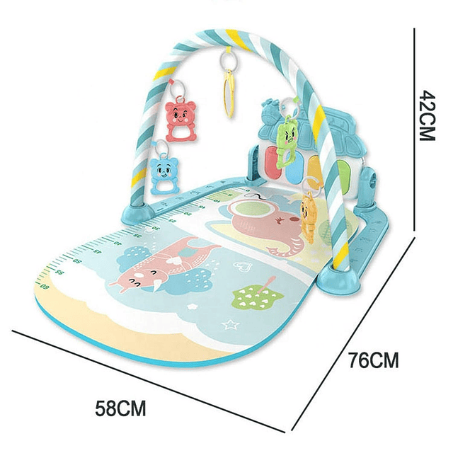 Alfombra Gimnasio Musical Con Piano Juguete Para Bebé Azul 17