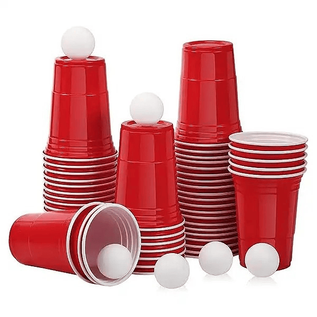 Vaso Plastico Rojo Desechable Fiesta 450 ml x 100 uds 1