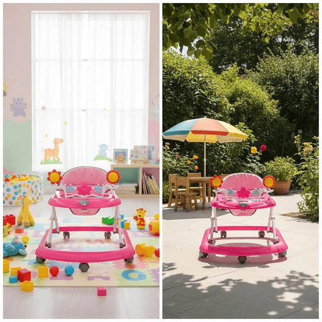 Andador Plegable Flores Con Musica Bebes Portable Unisex 21