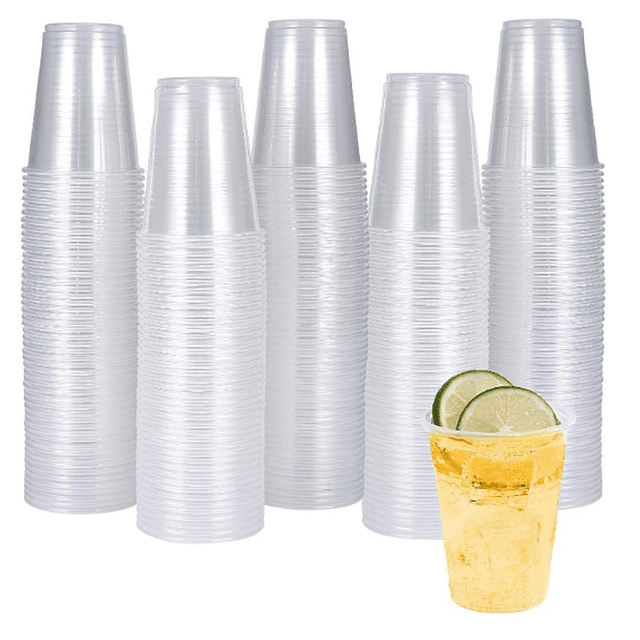 50 Uds Vaso Plástico Transparente Desechable S/tapa 300 Cc 5