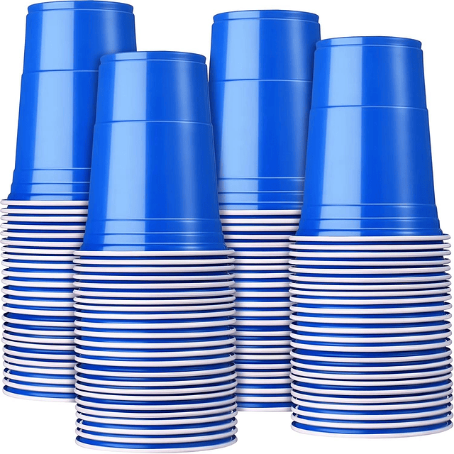 Vaso Plastico Azul Desechable Fiesta 450 ml x 50 uds 6