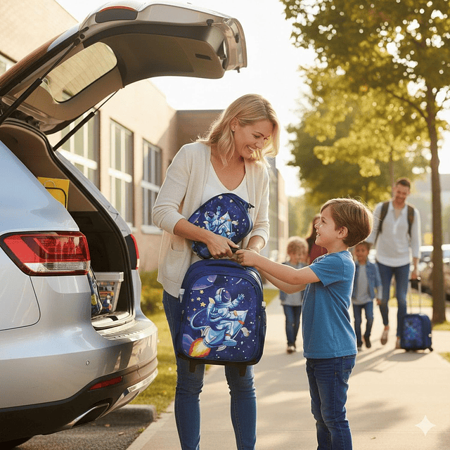 Set Mochila Con Ruedas Escolar Estuche Lonchera 3