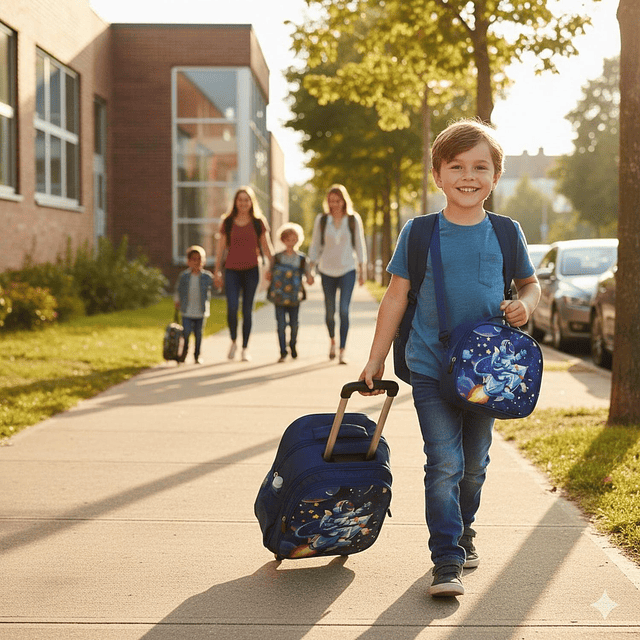 Set Mochila Con Ruedas Escolar Estuche Lonchera 5