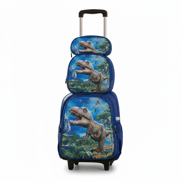 Set Mochila Con Ruedas Escolar Estuche Lonchera 9