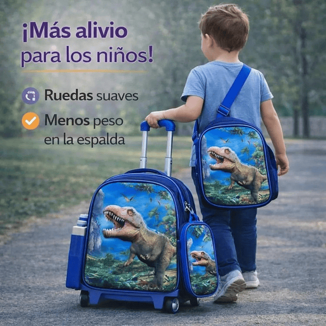 Set Mochila Con Ruedas Escolar Estuche Lonchera 11
