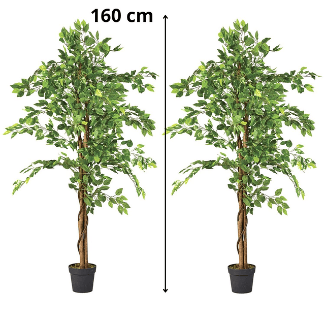 Planta Artificial Decorativa Arbol Grande Pack Ficus 160cm 3