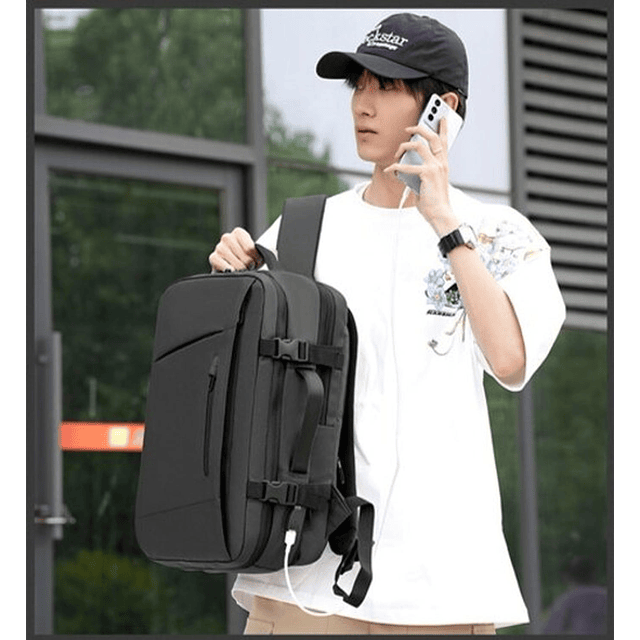 Mochila Cabina 48x30x25 Avión Deluxe Expandible Impermeable 1