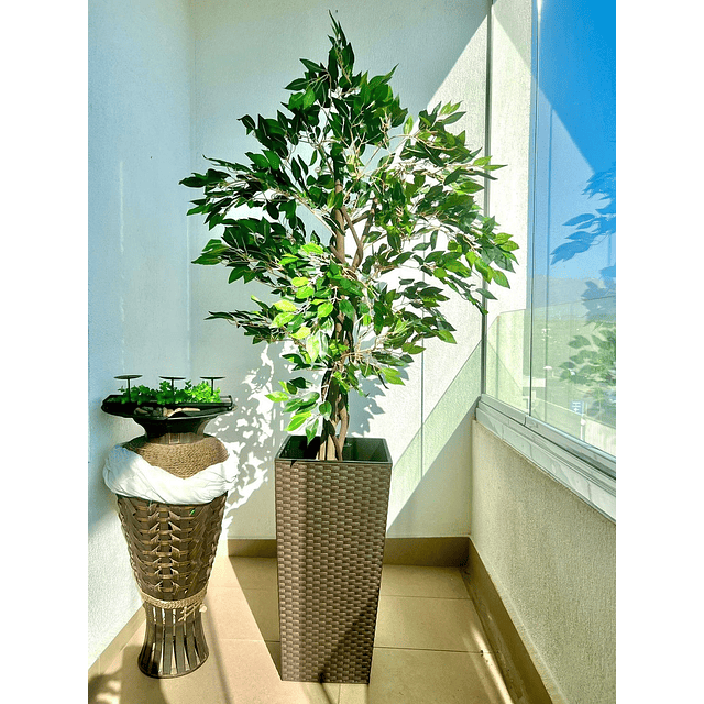 Planta Artificial Decorativa Arbol Grande Ficus 120cm 630hj 3