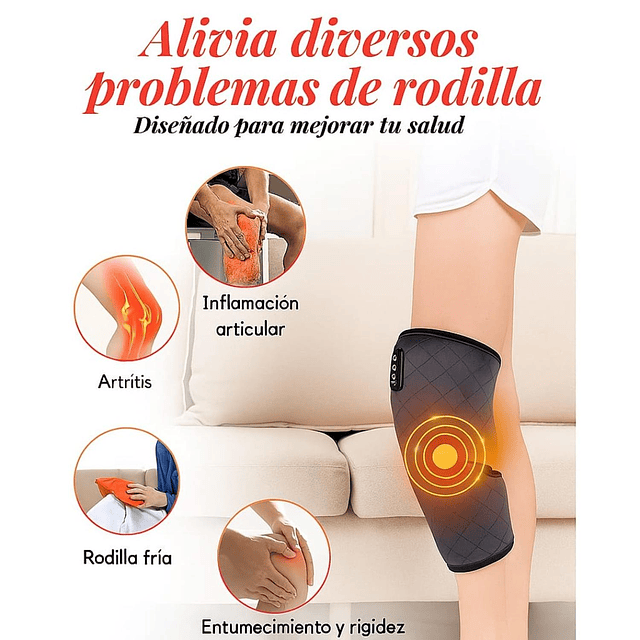 Rodillera Termica Masajeadora Vibracion Calor Alivia Artritis 4