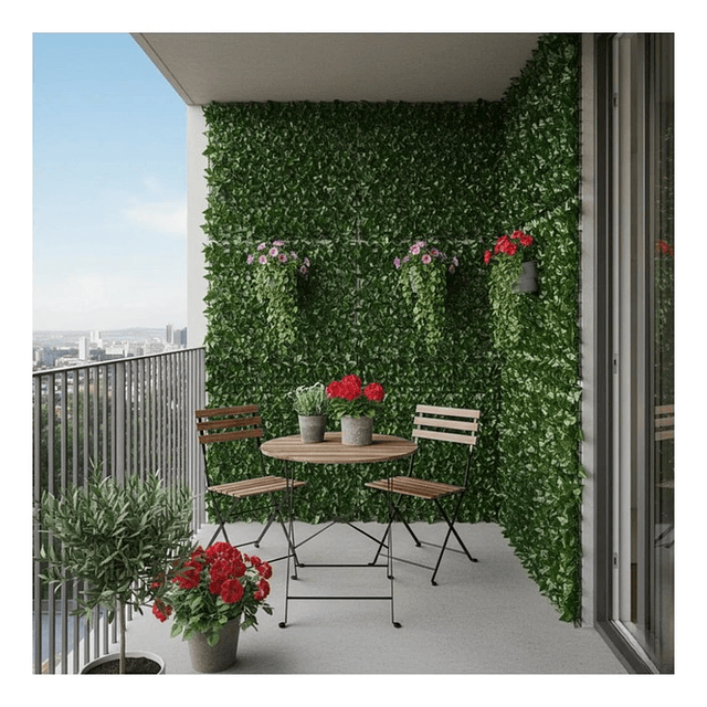 Malla de Hojas Cerca Tupidas Enredadera Decoración 3x1 m 2