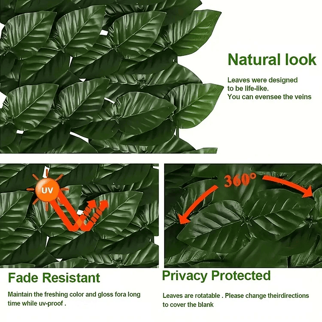 Malla de Hojas Cerca Tupidas Enredadera Decoración 3x1 m 9