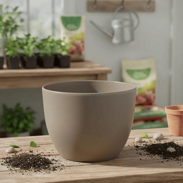 Macetero Nórdico Gris Oscuro L 30 cm 40 x 24 x 30 3