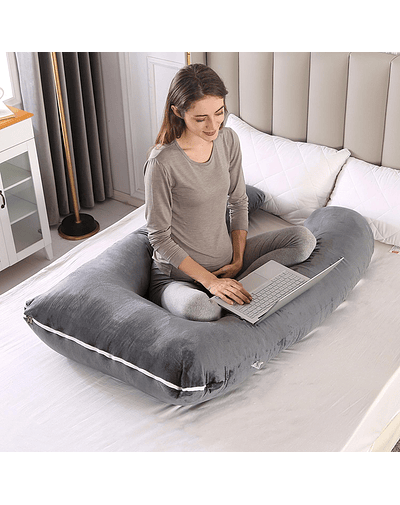Cojín Almohada Maternal Gris Pre Y Post Natal Funda Muy Suav